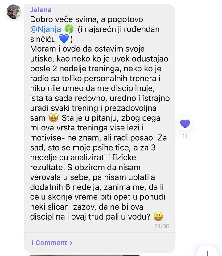 Poruka učesnice programa 13